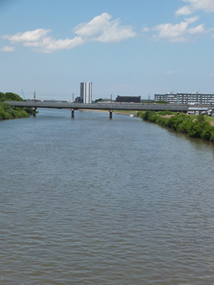 あえて地方色を活かした婚活のススメ。埼玉県吉川市の赤い橋「新中川水管橋」から武蔵野線が見えます。